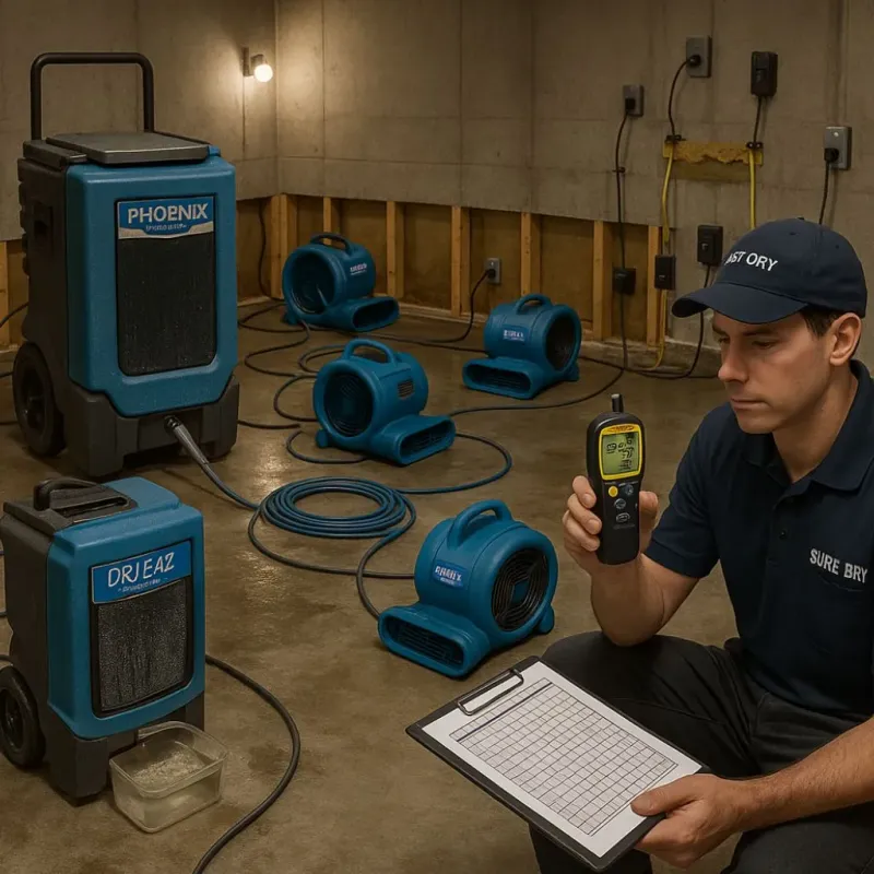 Structural Drying and Dehumidification process in Delhi Hills, OH